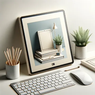 Photorealistic mockup of a digital guide or eBook with a modern cover